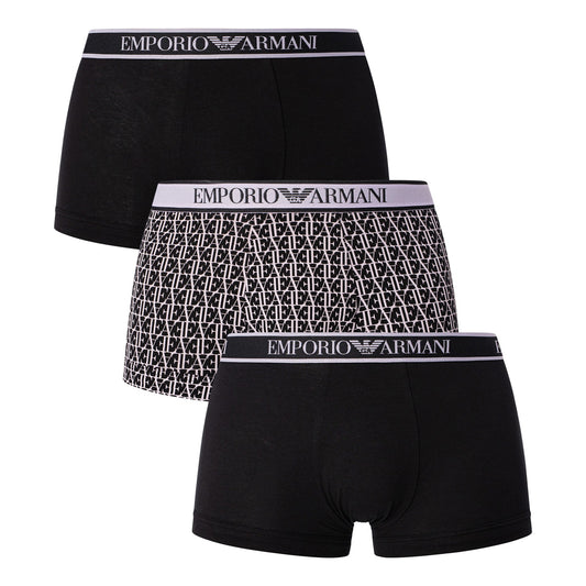 Black - Front - Emporio Armani Mens Boxer Shorts (Pack of 3)