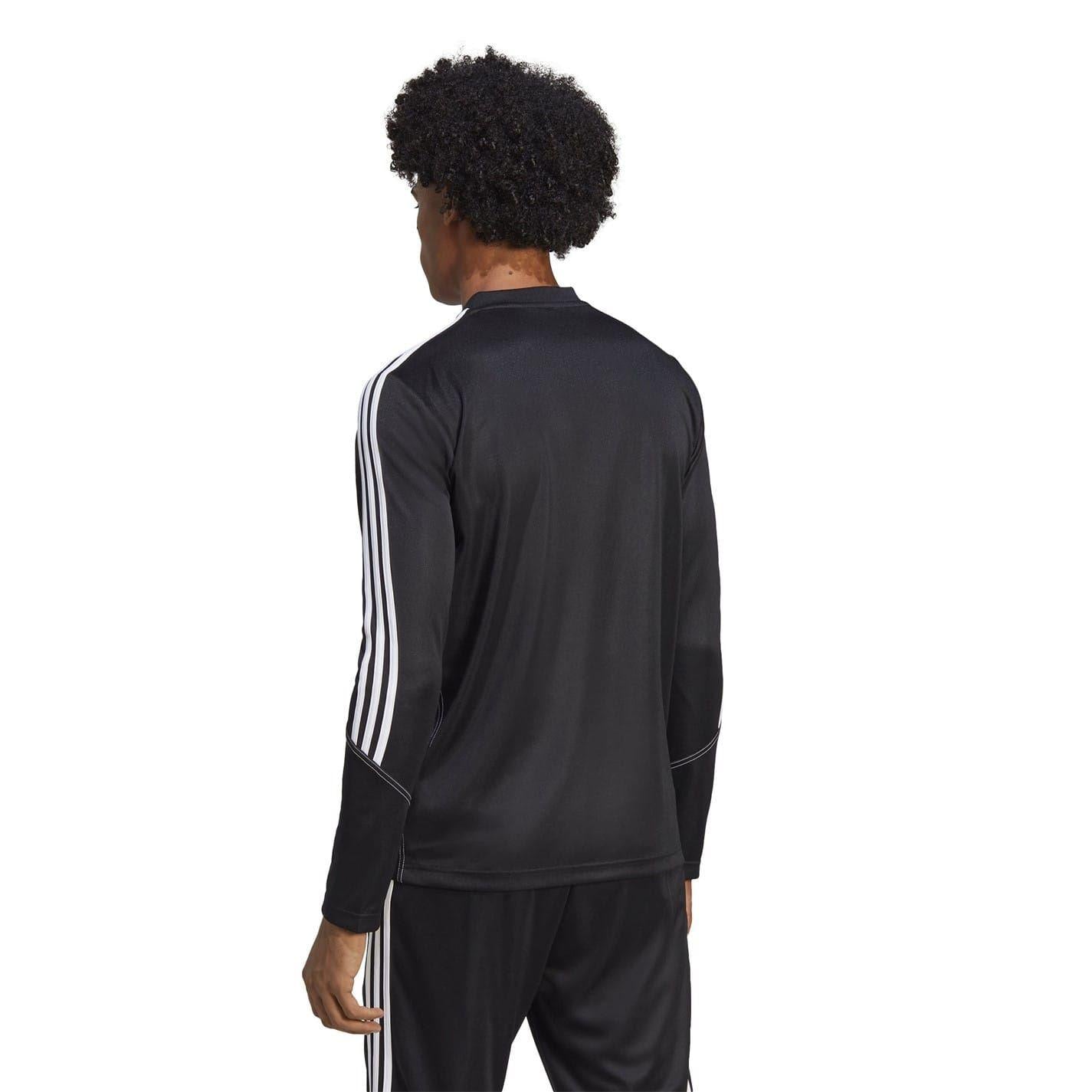 Black - Back - Adidas Mens Tiro 23 3 Stripes Track Top