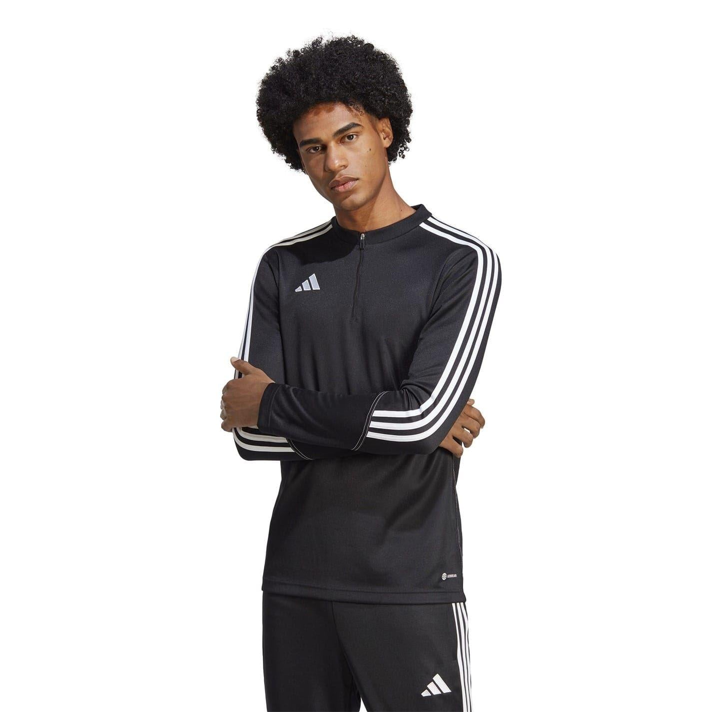 Black - Pack Shot - Adidas Mens Tiro 23 3 Stripes Track Top