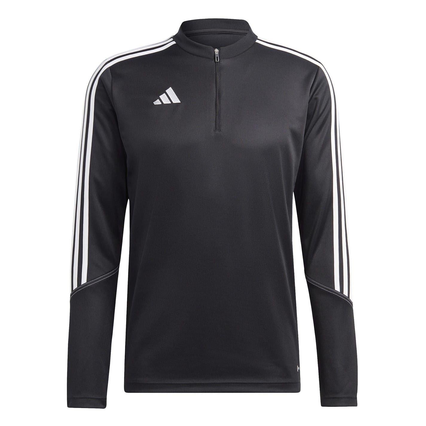 Black - Front - Adidas Mens Tiro 23 3 Stripes Track Top