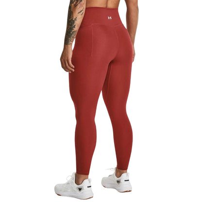 Red - Back - Under Armour Womens-Ladies Project Rock Crossover Leggings