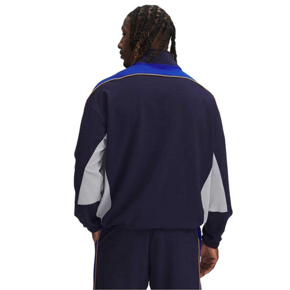 Blue - Back - Under Armour Mens Colour Block Track Jacket