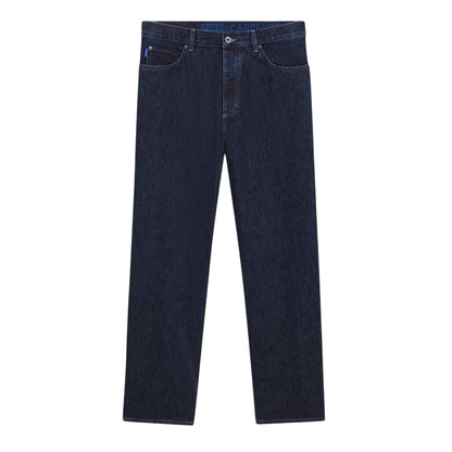 Dark Blue - Front - Hugo Mens Denim Wide Leg Jeans