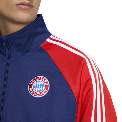 Blue - Lifestyle - Adidas Mens FC Bayern Munich Pique Track Top