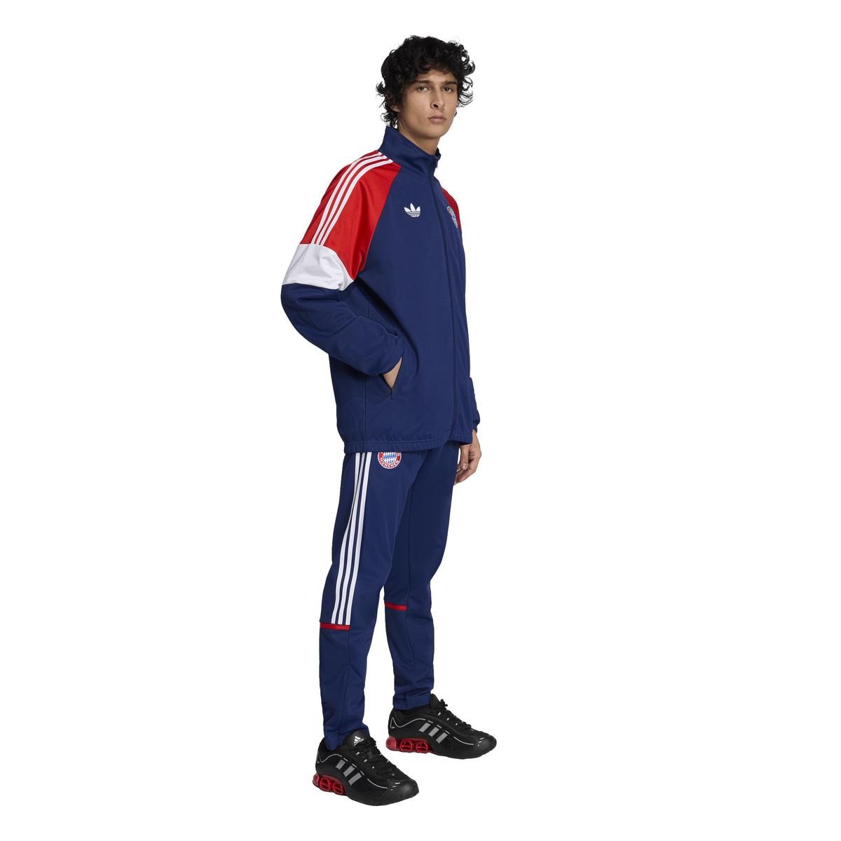 Blue - Close up - Adidas Mens FC Bayern Munich Pique Track Top