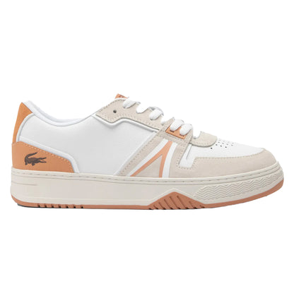 White-Beige - Front - Lacoste Unisex Adult L001 Leather Trainers