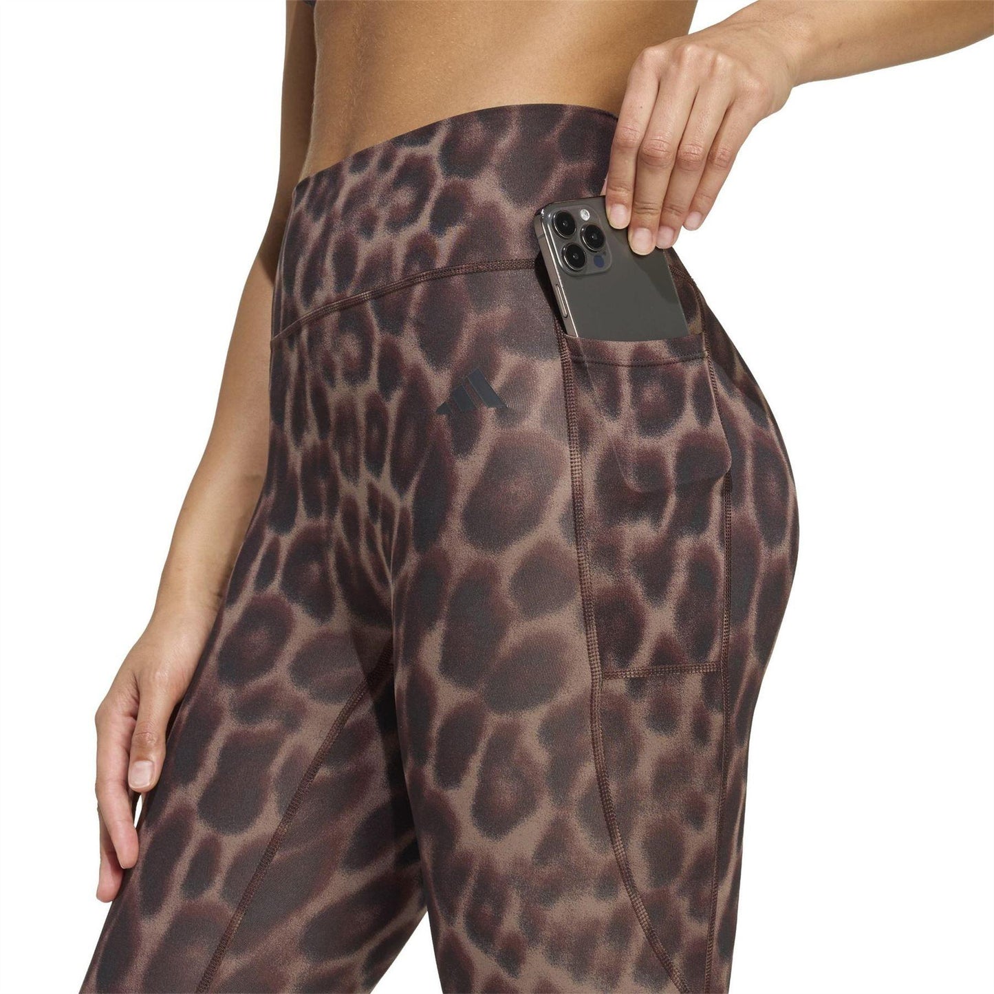 Leopard - Side - Adidas Womens-Ladies Leopard Print Gym Leggings