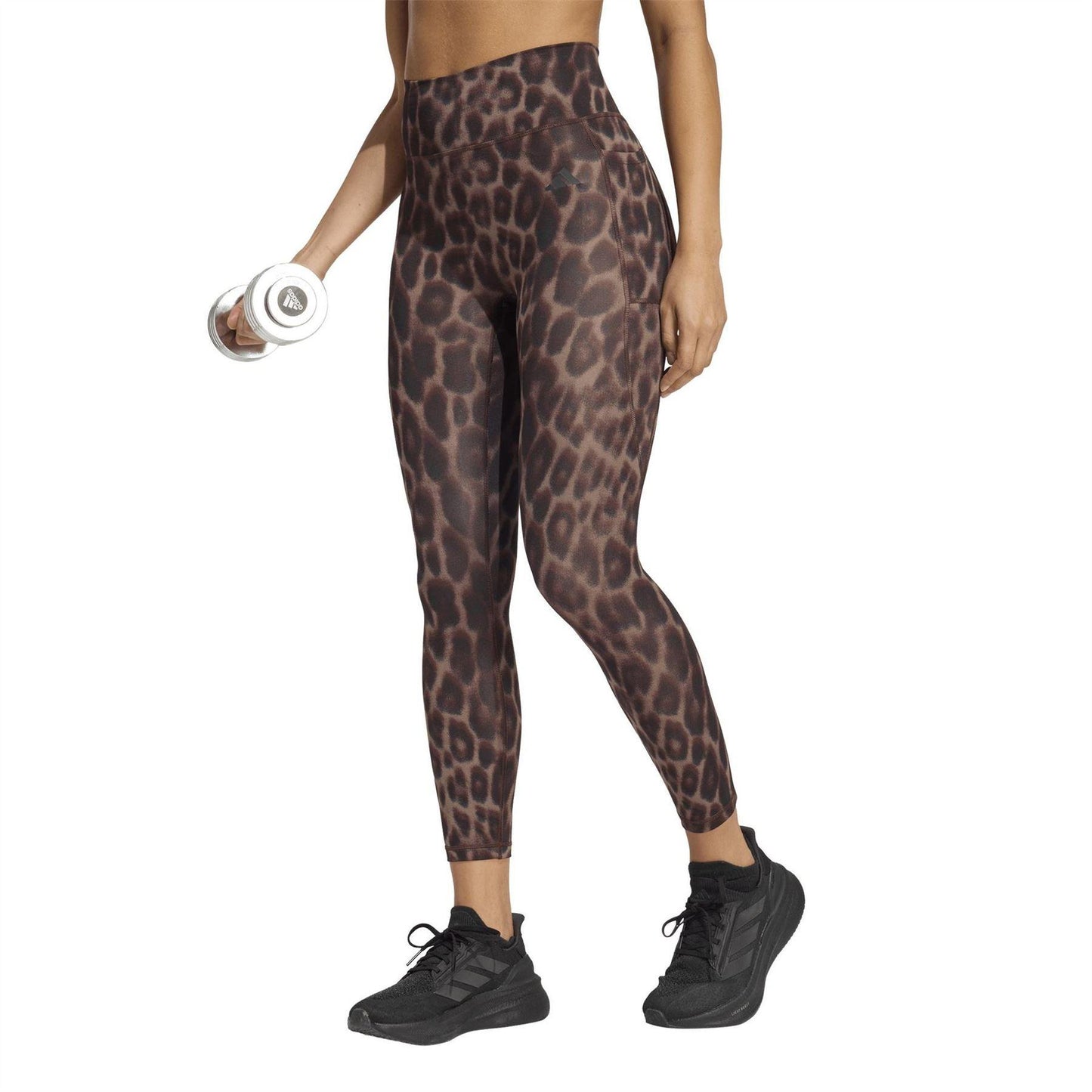 Leopard - Pack Shot - Adidas Womens-Ladies Leopard Print Gym Leggings