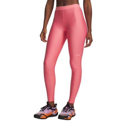 Pink - Front - Under Armour Womens-Ladies HeatGear Leggings