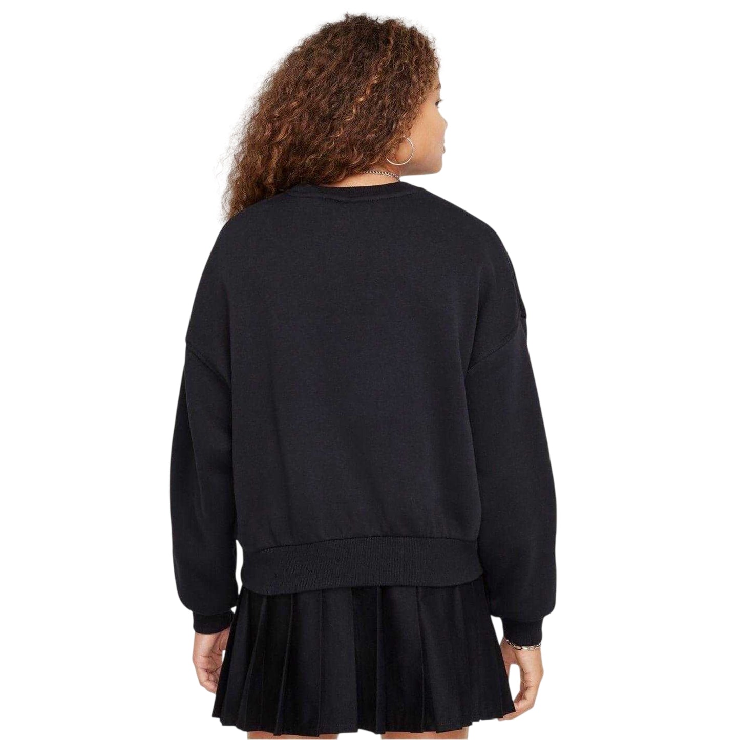 Black - Back - Nike Childrens-Kids Boxy Long-Sleeved Sweatshirt