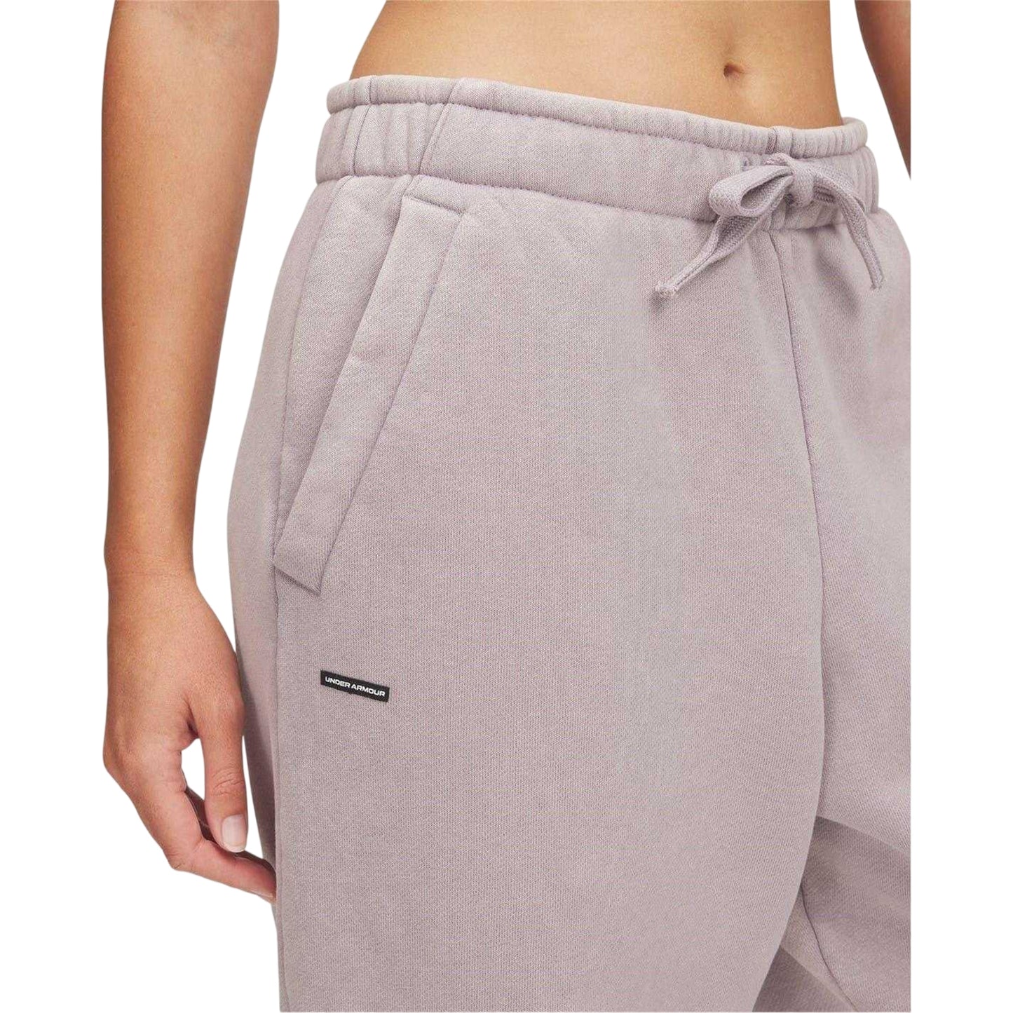 Grey - Side - Under Armour Womens-Ladies Icon Fleece Joggers
