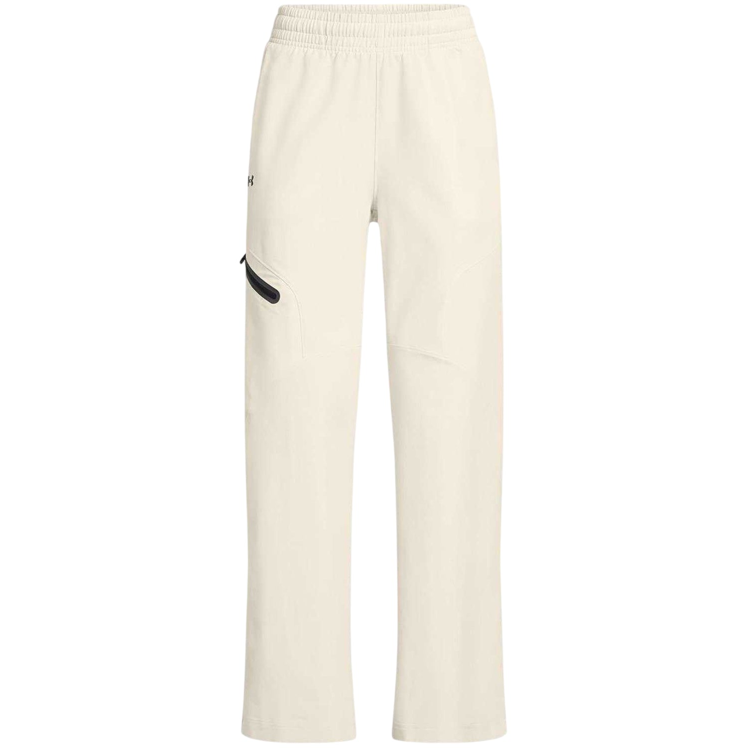 White - Front - Under Armour Womens-Ladies Unstoppable Woven Zip Pocket Relaxed Fit Joggers