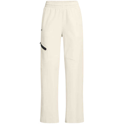 White - Front - Under Armour Womens-Ladies Unstoppable Woven Zip Pocket Relaxed Fit Joggers