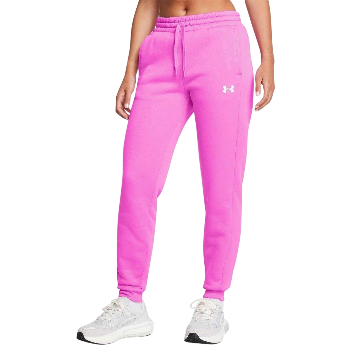Purple - Side - Under Armour Womens-Ladies Rival Fleece Jogging Bottoms