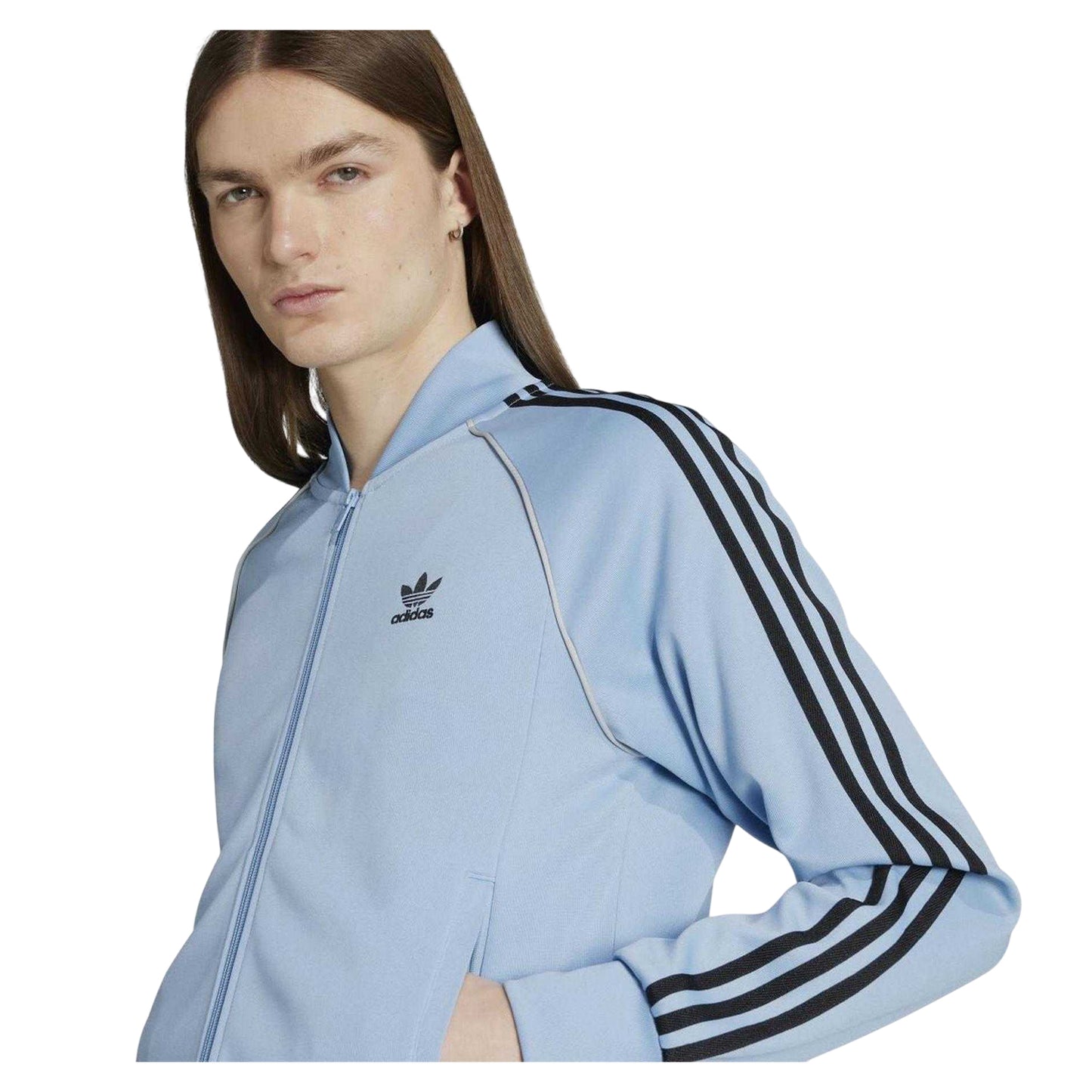 Blue - Side - Adidas Unisex Adult Interlock Track Jacket