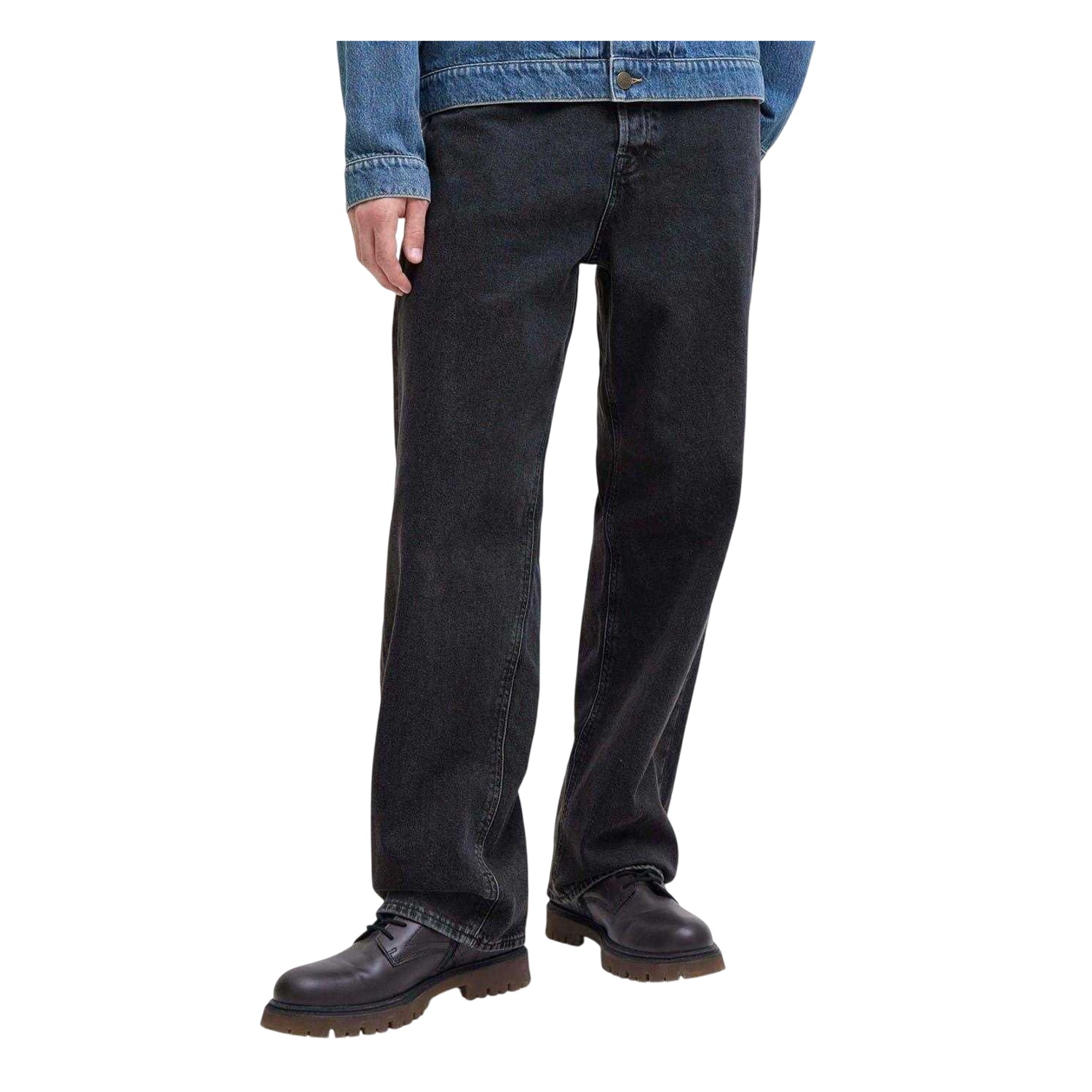 Black Denim - Side - Levis Mens Alex Denim Wide Leg Jeans
