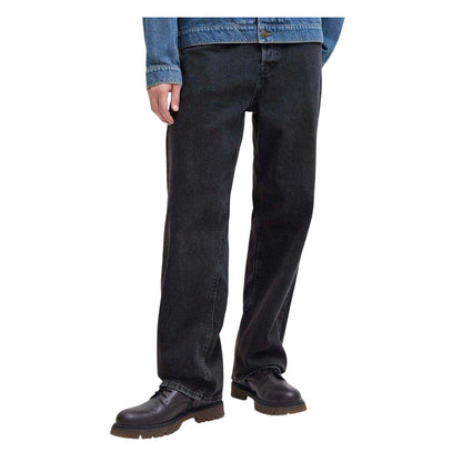Black Denim - Side - Levis Mens Alex Denim Wide Leg Jeans