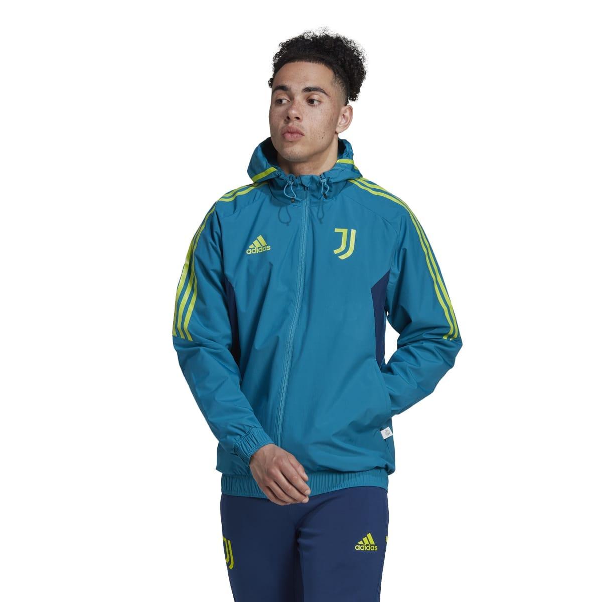 Teal - Side - Adidas Mens Juventus FC All Weather Jacket