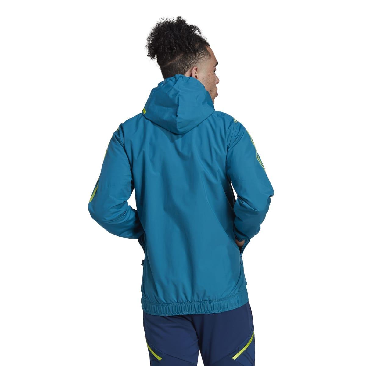 Teal - Back - Adidas Mens Juventus FC All Weather Jacket