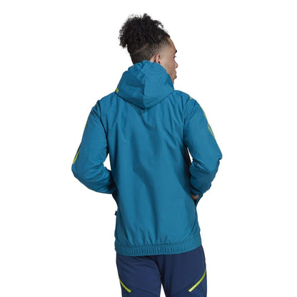 Teal - Back - Adidas Mens Juventus FC All Weather Jacket
