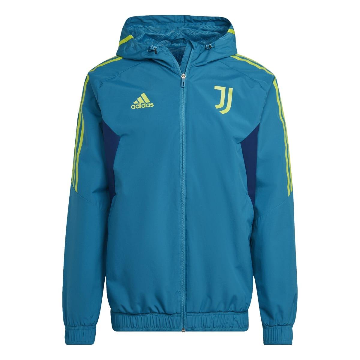 Teal - Front - Adidas Mens Juventus FC All Weather Jacket