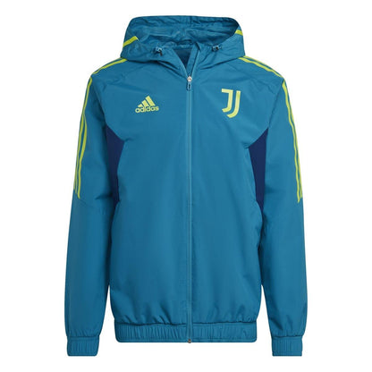 Teal - Front - Adidas Mens Juventus FC All Weather Jacket