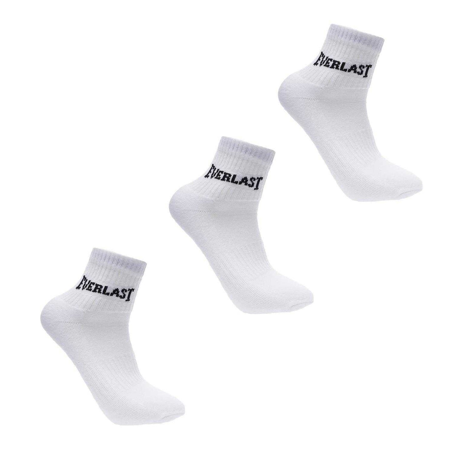 White - Front - Everlast Mens Quarter Socks (Pack of 3)