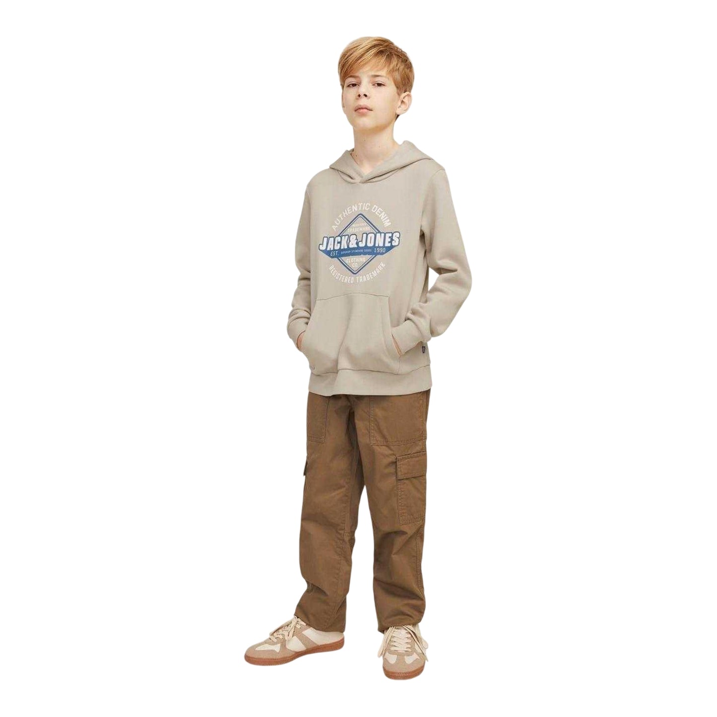 Moonbeam - Side - Jack And Jones Boys Logo Cotton Blend Sweatshirt