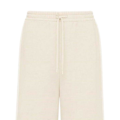Stone - Back - I Saw It First Womens-Ladies Fleece Side Stripe Wide Leg Joggers