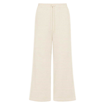 Stone - Front - I Saw It First Womens-Ladies Fleece Side Stripe Wide Leg Joggers