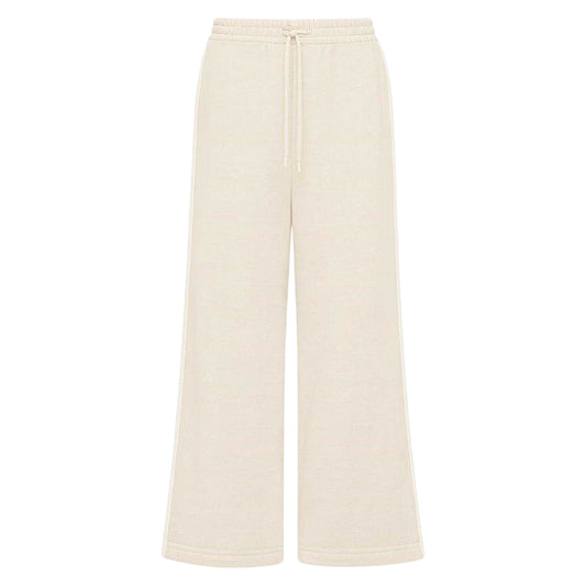 Stone - Front - I Saw It First Womens-Ladies Fleece Side Stripe Wide Leg Joggers