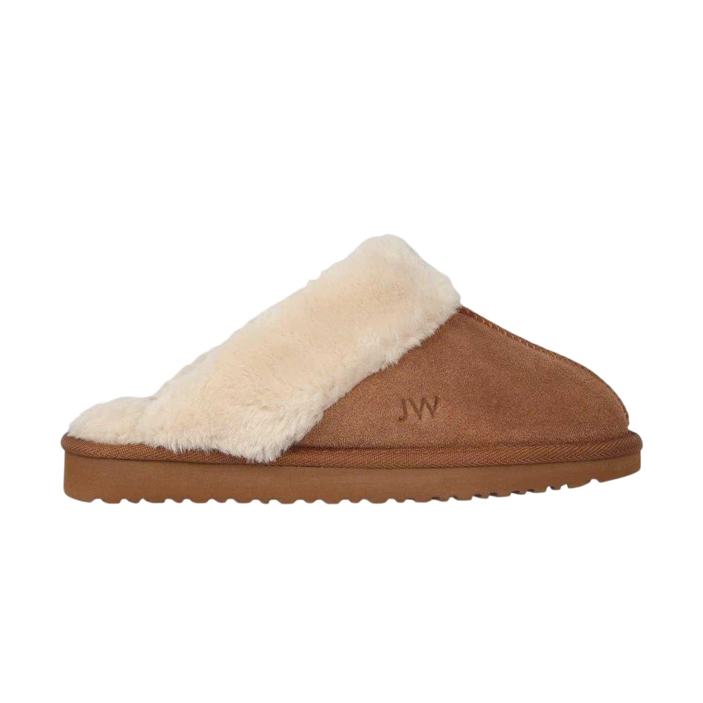 Tan - Lifestyle - Jack Wills Womens-Ladies Suede Faux Fur Lined Mule Slippers