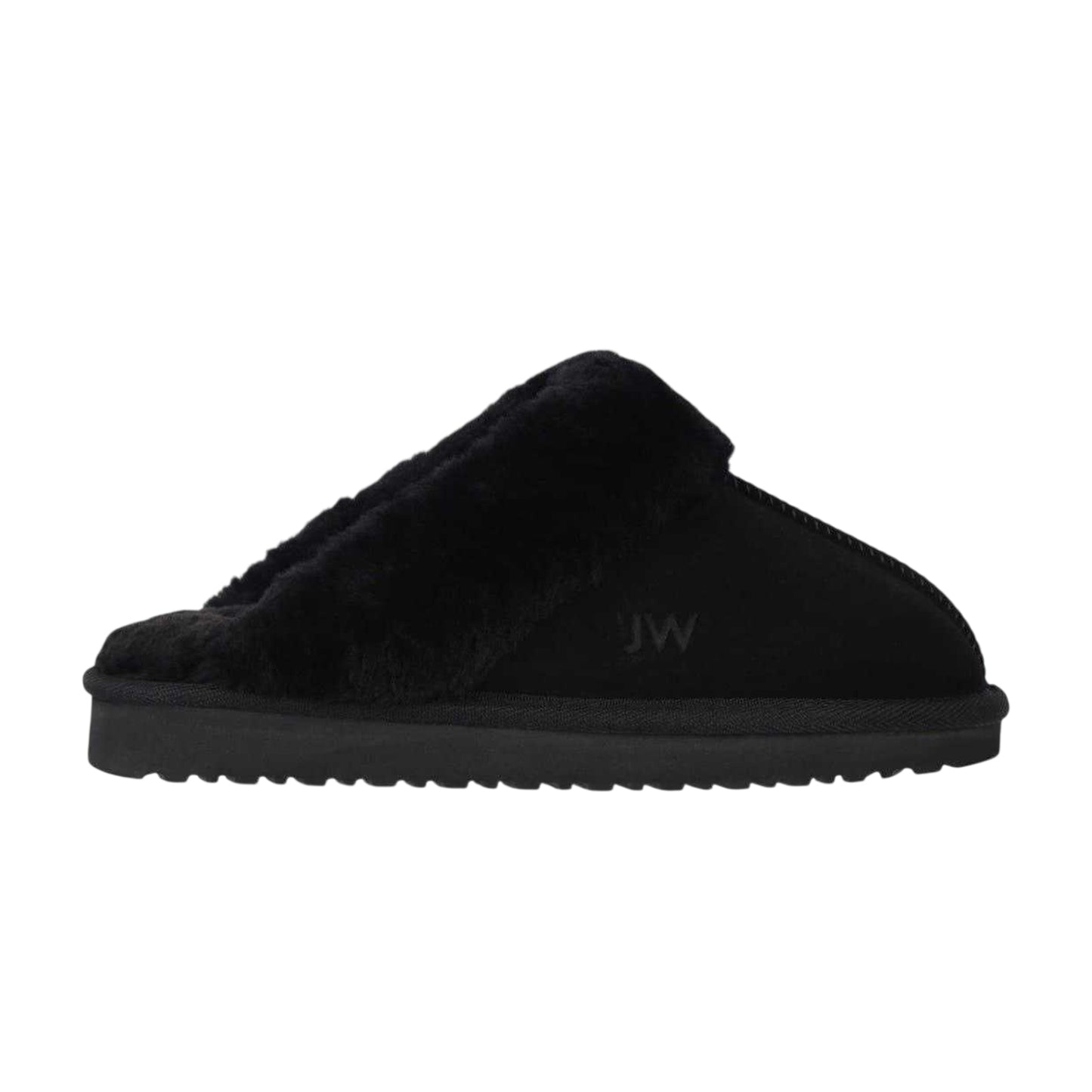 Black - Lifestyle - Jack Wills Womens-Ladies Suede Faux Fur Lined Mule Slippers