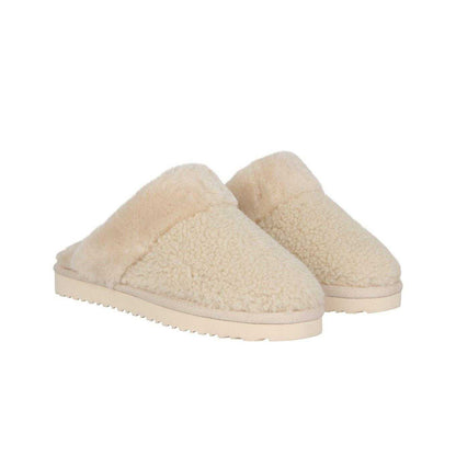Cream - Front - Jack Wills Womens-Ladies Suede Faux Fur Lined Mule Slippers