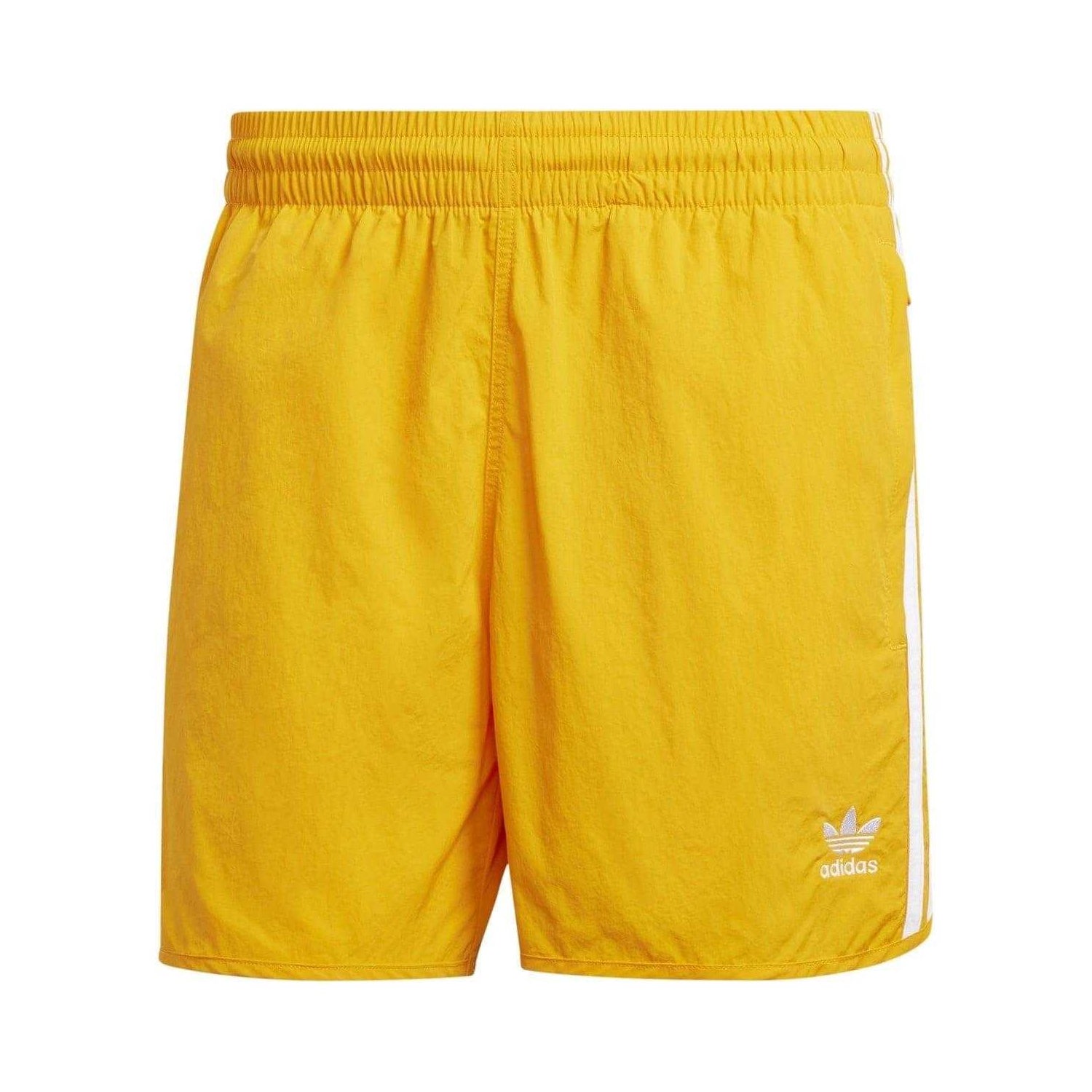 Orange - Front - Adidas Mens Sprinter 3 Stripes Elasticated Waist Running Shorts