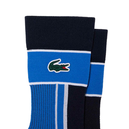 Black-Blue - Back - Lacoste Unisex Adult Jersey Sport Socks