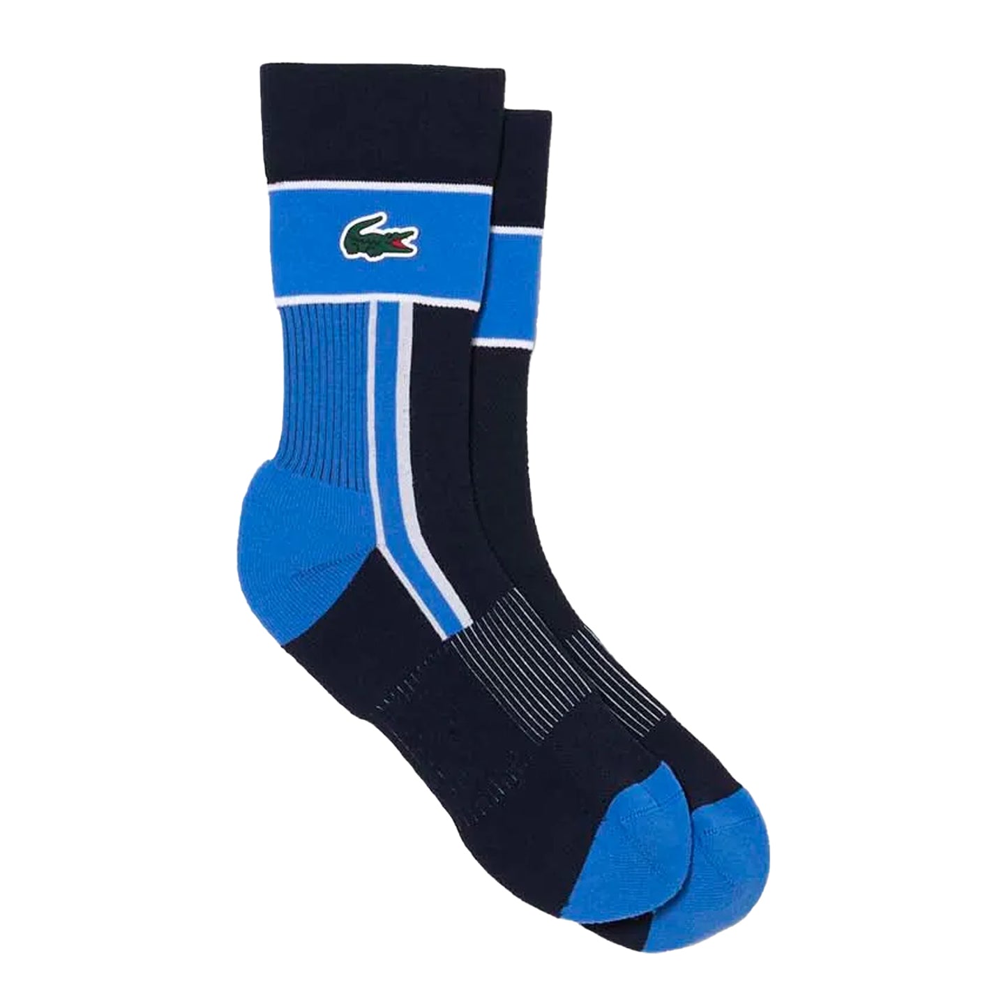 Black-Blue - Front - Lacoste Unisex Adult Jersey Sport Socks