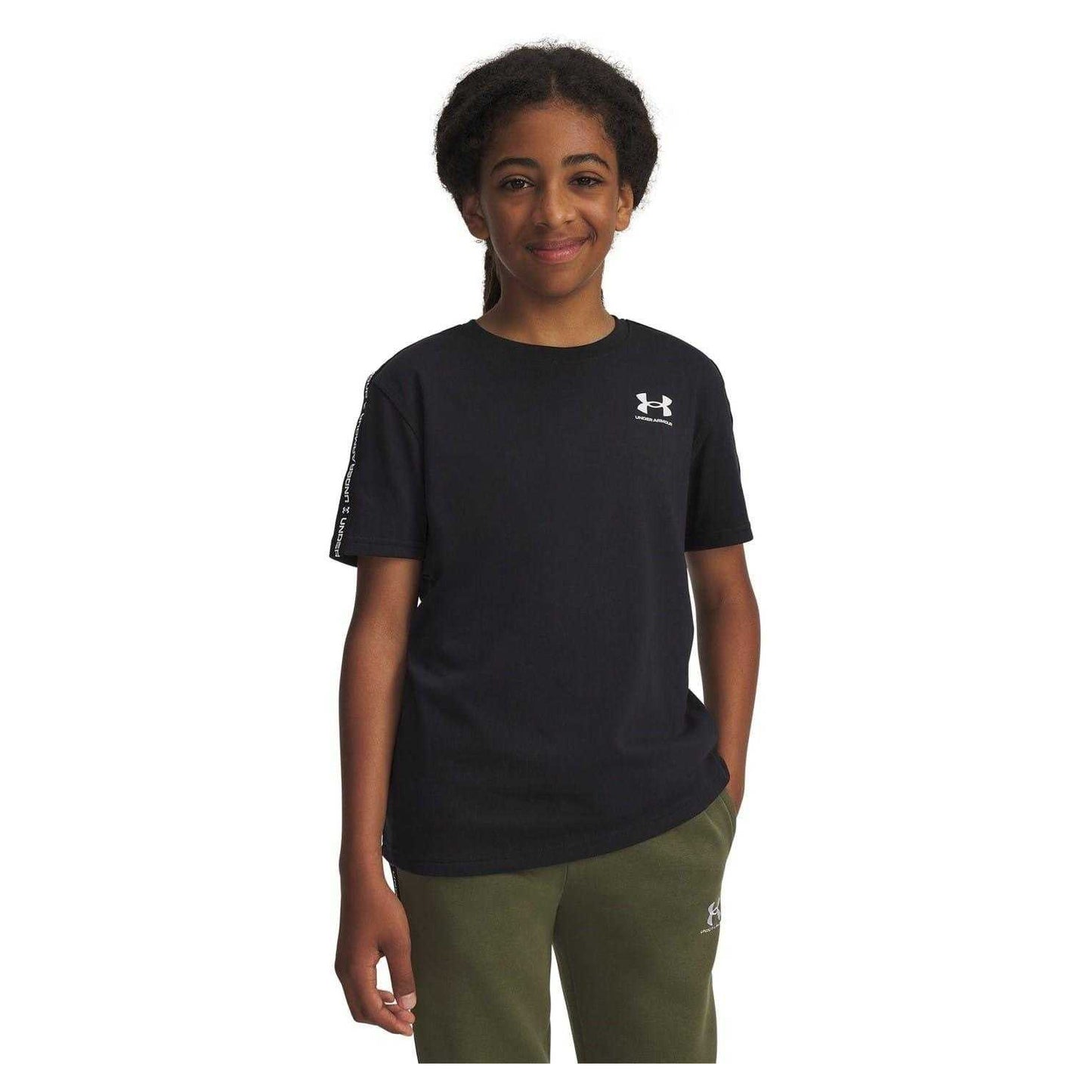 Black - Side - Under Armour Childrens-Kids Armour Regular T-Shirt