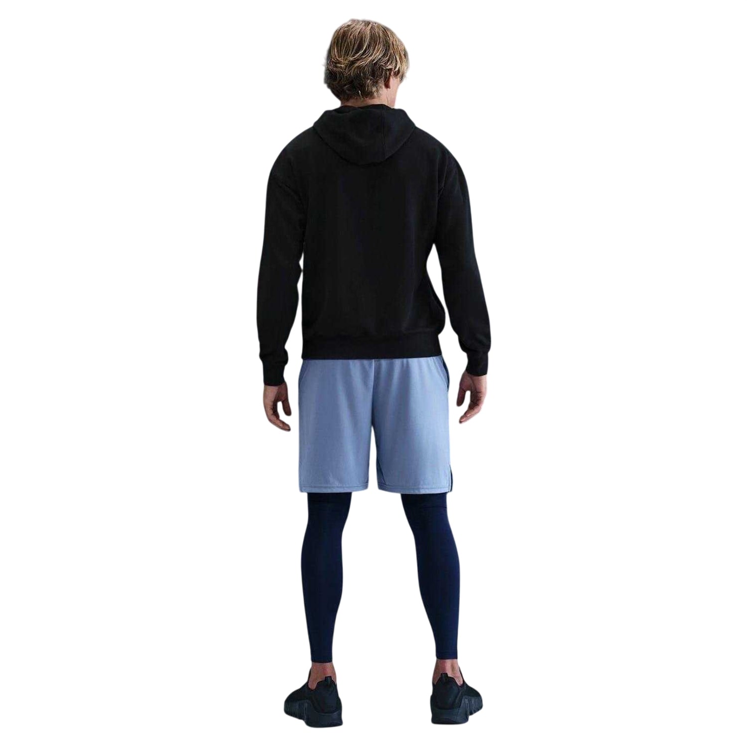 Black-White - Back - Nike Mens Pro Regular Training Pullover Hoodie