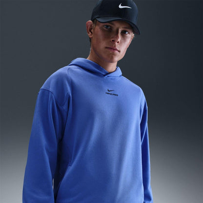 Blue - Front - Nike Mens Pro Regular Training Pullover Hoodie