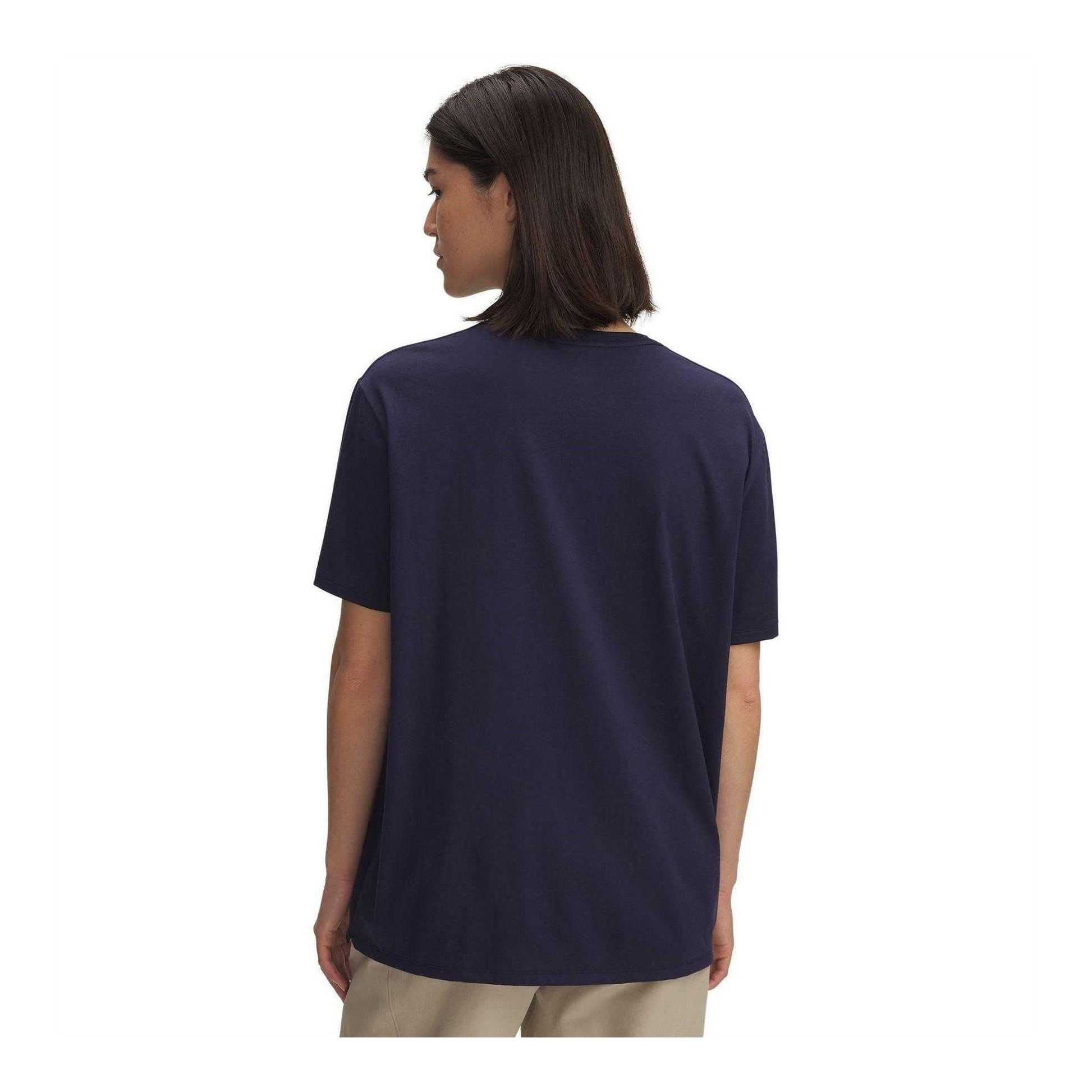 Navy-Gold - Back - Under Armour Womens-Ladies Varsity Oversized T-Shirt