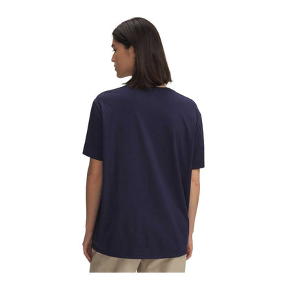 Navy-Gold - Back - Under Armour Womens-Ladies Varsity Oversized T-Shirt