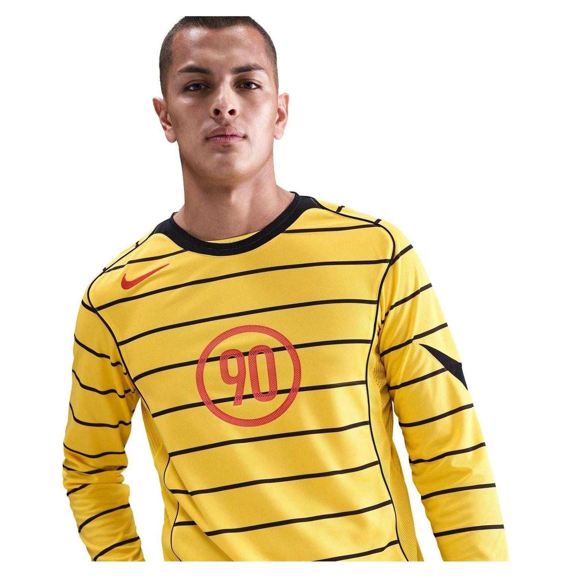 Yellow-Black - Side - Nike Mens Energy Crew Long-Sleeved Jersey