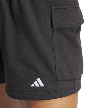 Black-White - Pack Shot - Adidas Womens-Ladies Utility Pocket Cargo Shorts