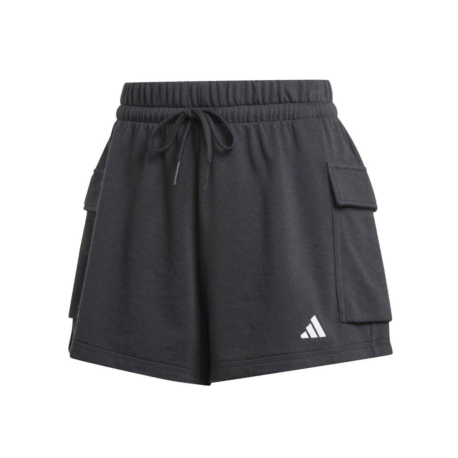 Black-White - Front - Adidas Womens-Ladies Utility Pocket Cargo Shorts
