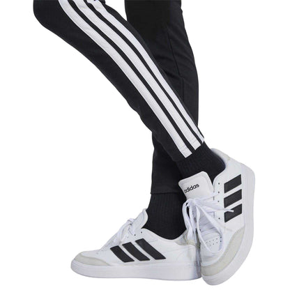 Black-White - Back - Adidas Girls Essentials 3 Stripes Leggings