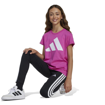 Black-White - Lifestyle - Adidas Girls Essentials 3 Stripes Leggings