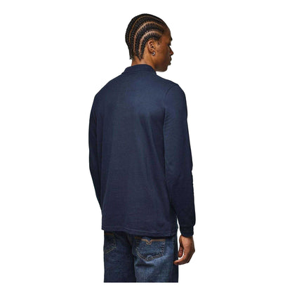 Navy - Back - Weekend Offender Mens Long-Sleeved Polo Shirt
