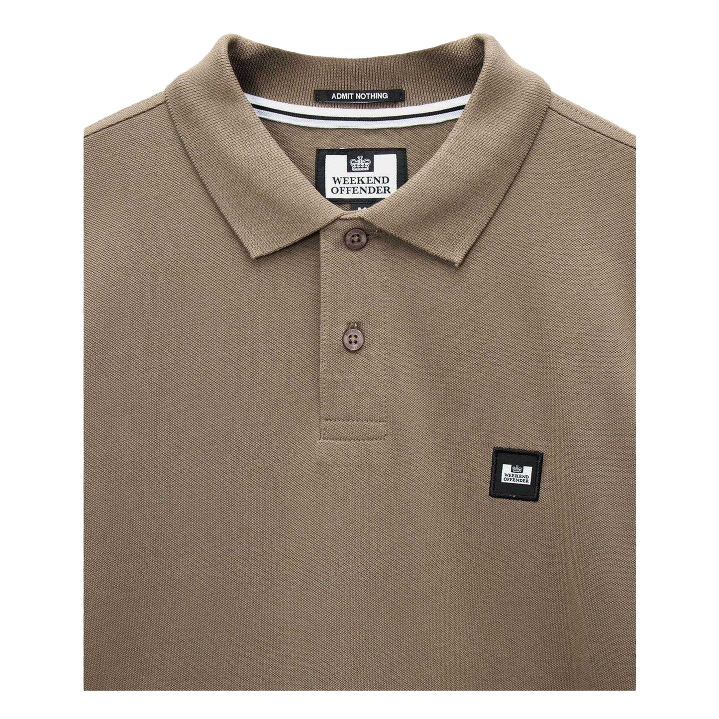 Sand - Side - Weekend Offender Mens Long-Sleeved Polo Shirt