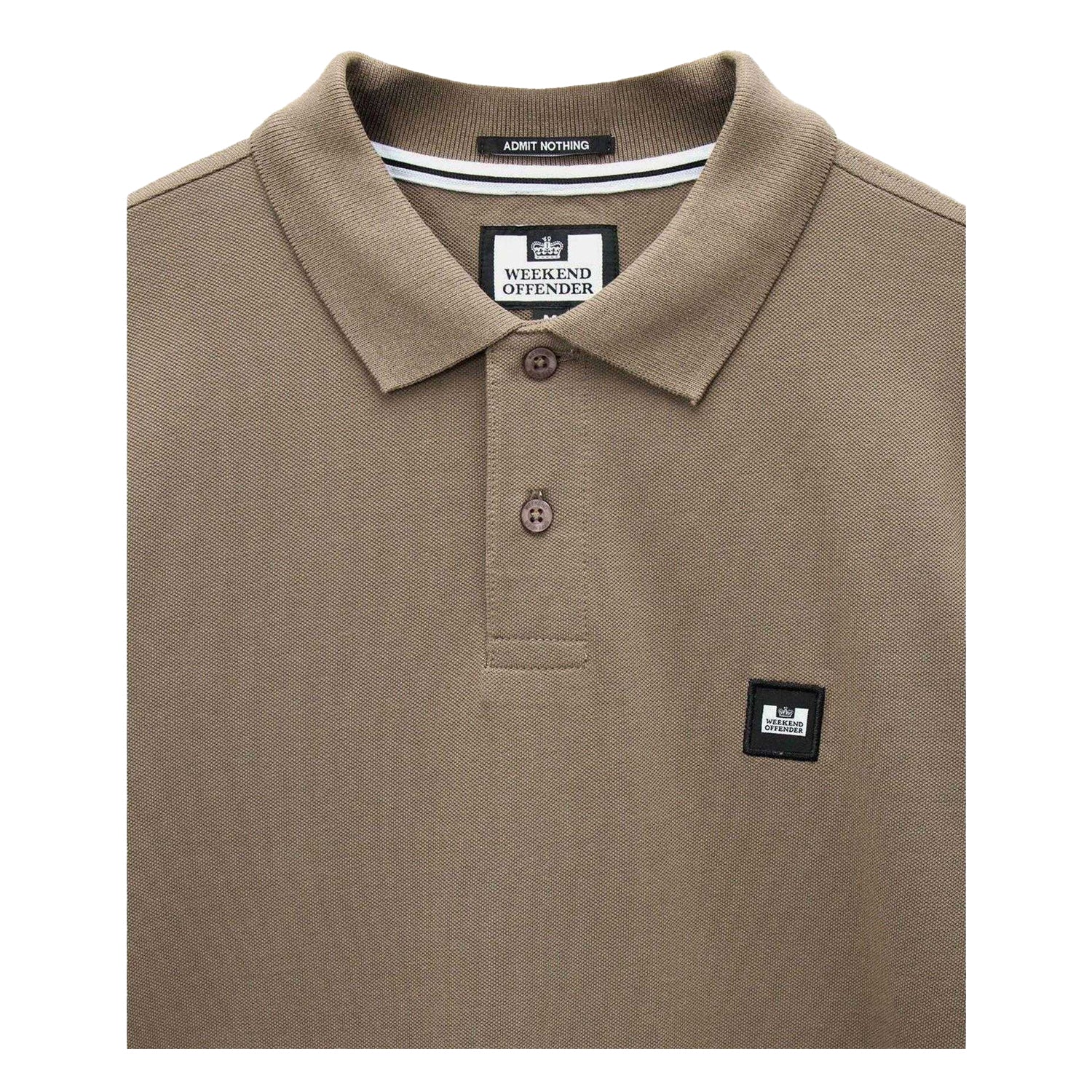 Sand - Side - Weekend Offender Mens Long-Sleeved Polo Shirt